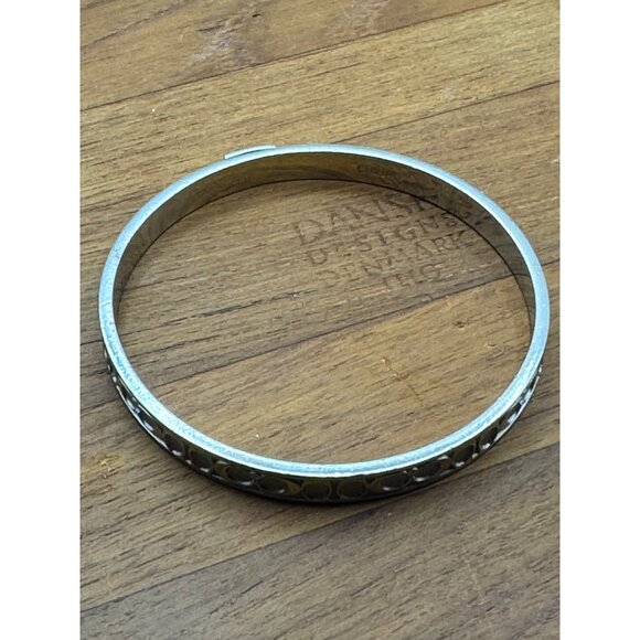 Coach Thin Silver Signature Embossed Bracelet - Picture 5 of 6